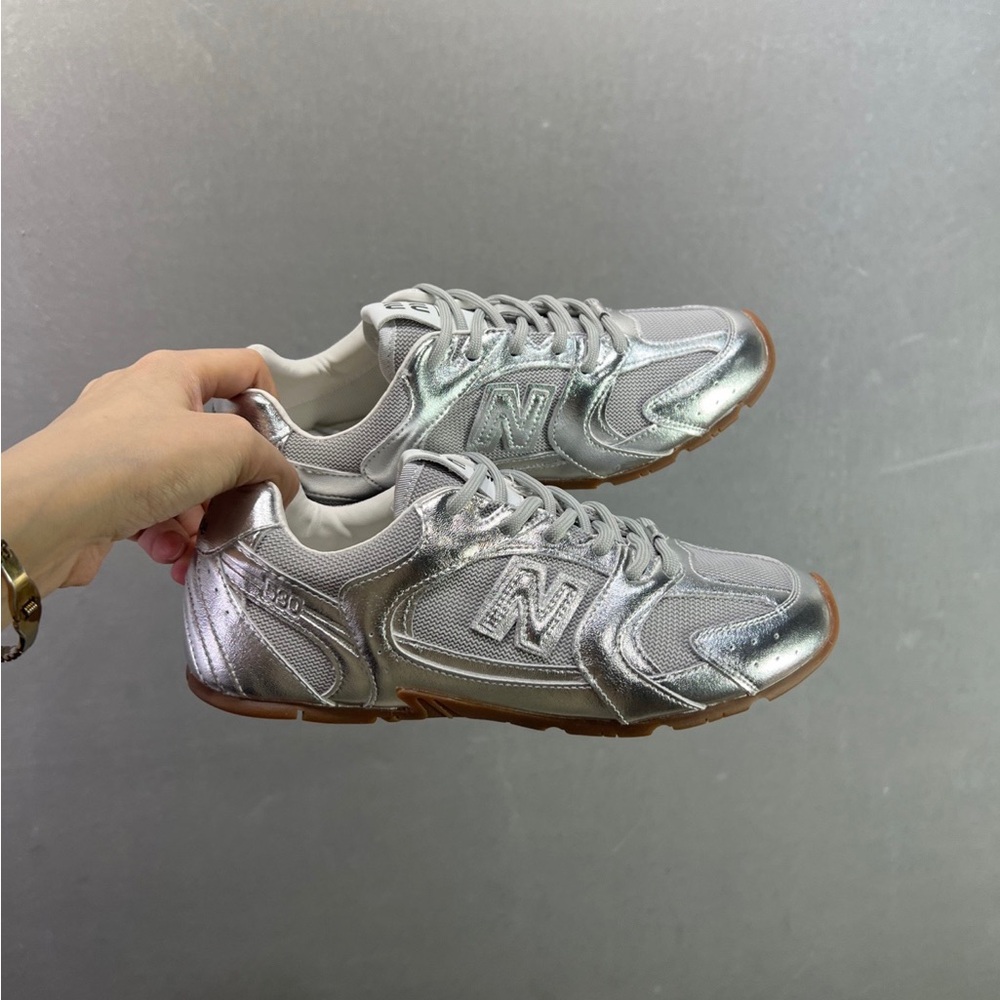 Miu Miu x New Balance Metallic Silver Sneakers